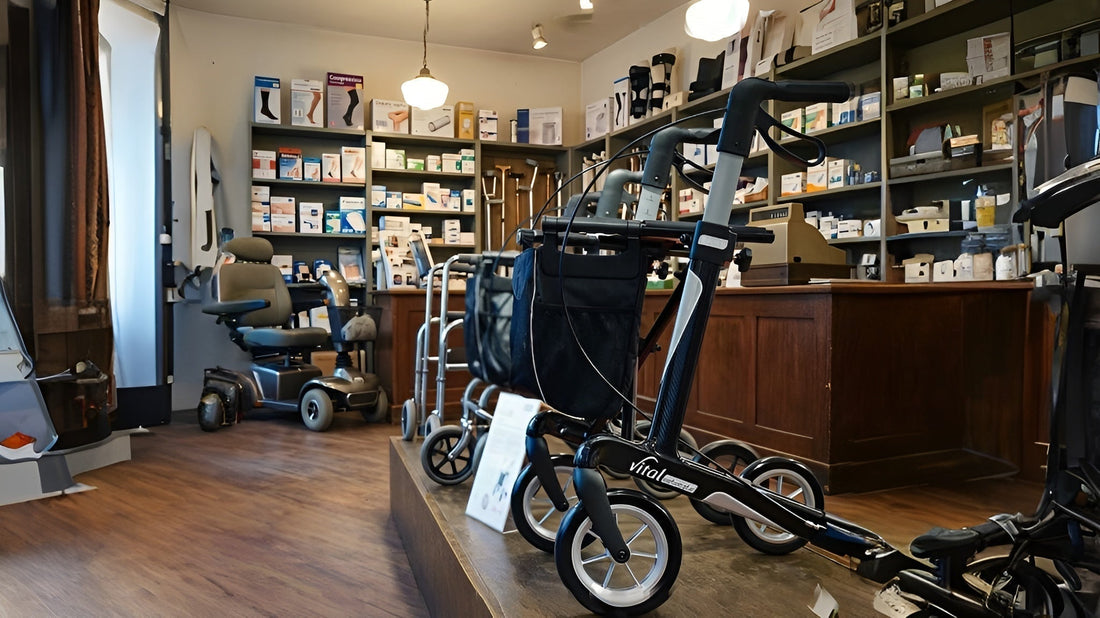 Rollator im Sanitätshaus auf der Verkaufsfläche - was ein Rollator im Sanitätshaus kostet