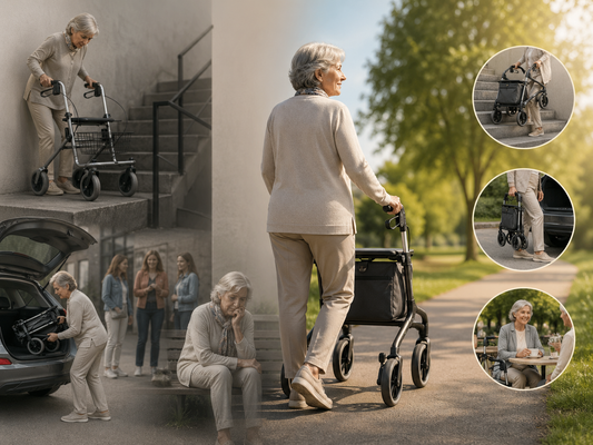 Rollator im Alltag mit Vor- und Nachteilen - welche Nachteile ein Rollator hat