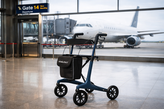 Rollator am Flughafen vor dem Boarding - Rollator im Flugzeug mitnehmen