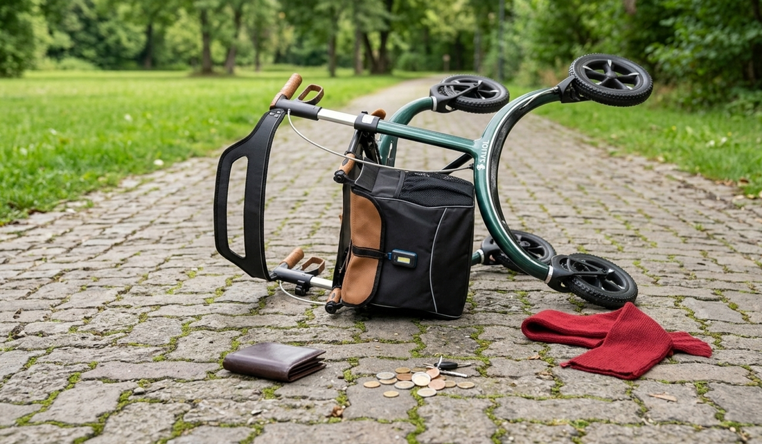 Rollator beim Bremsen am Bordstein - kann ein Rollator umkippen und wie man es vermeidet