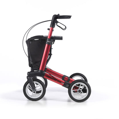 Sunrise Gemino 30 Comfort Rollator in Scarletrot, von der Seite - Leichtgewicht-Rollator
