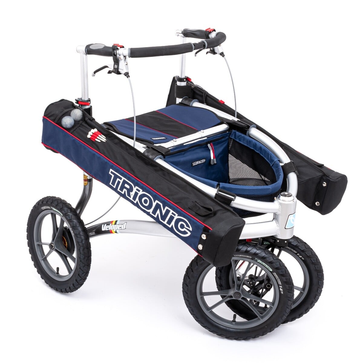 Trionic Veloped Golf Rollator 14er M in Marineblau/Schwarz/Rot