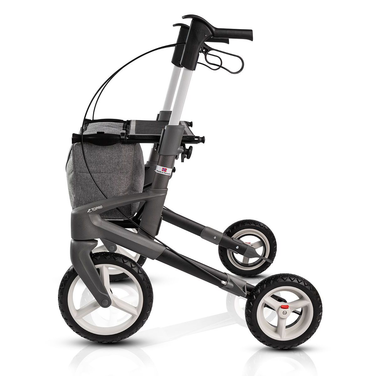 TOPRO Gelände-Rollator Olympos ATR, in Grau, beim Einparken - Outdoor Rollator