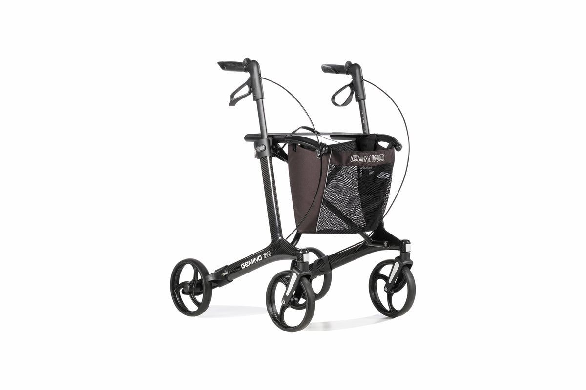 Sunrise Gemino 30 Carbon Rollator mit Standardrädern und Netz