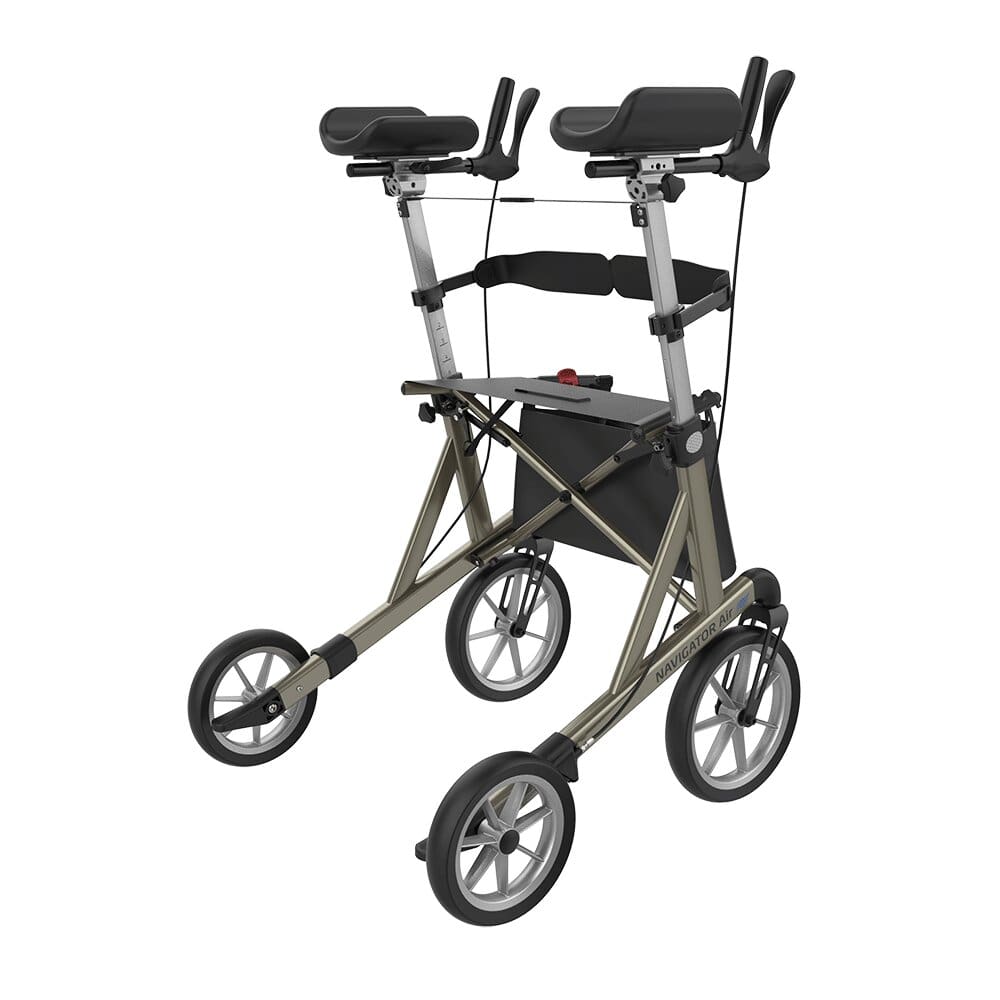 Rehasense Auswärts-Rollator Navigator Air Arthritis, in der Rückansicht - Outdoor Rollator mit Arthritis-Griffen