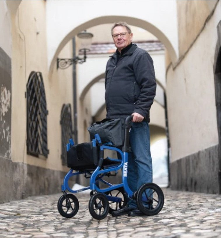 Strongback Rollator SEATA, mit Sitz und Korb - Rollator für Senioren