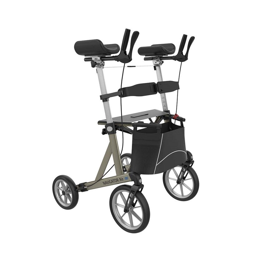 Rehasense Auswärts-Rollator Navigator Air Arthritis, in der Frontansicht - Outdoor Rollator mit Arthritis-Griffen