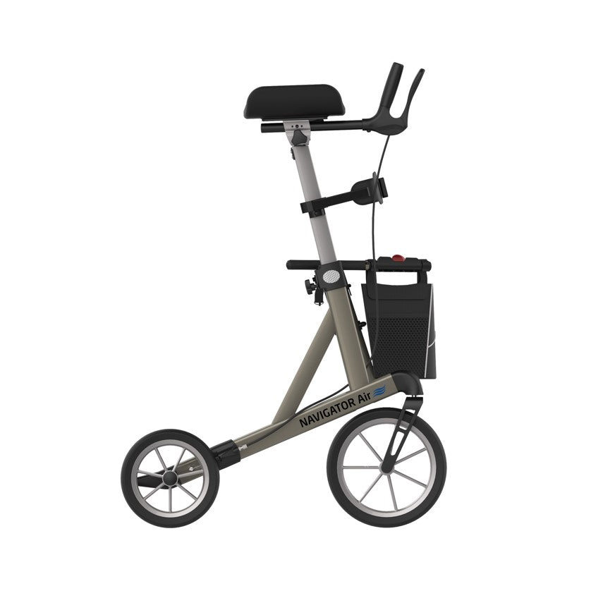 Rehasense Auswärts-Rollator Navigator Air Arthritis, von der Seite - Outdoor Rollator mit Arthritis-Griffen