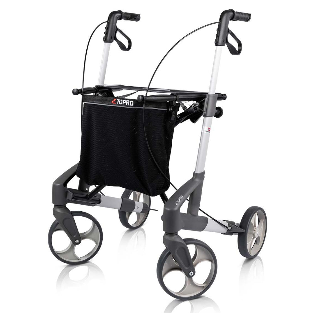 TOPRO Troja Original, in Silber, in der Frontansicht - Rollator für Senioren