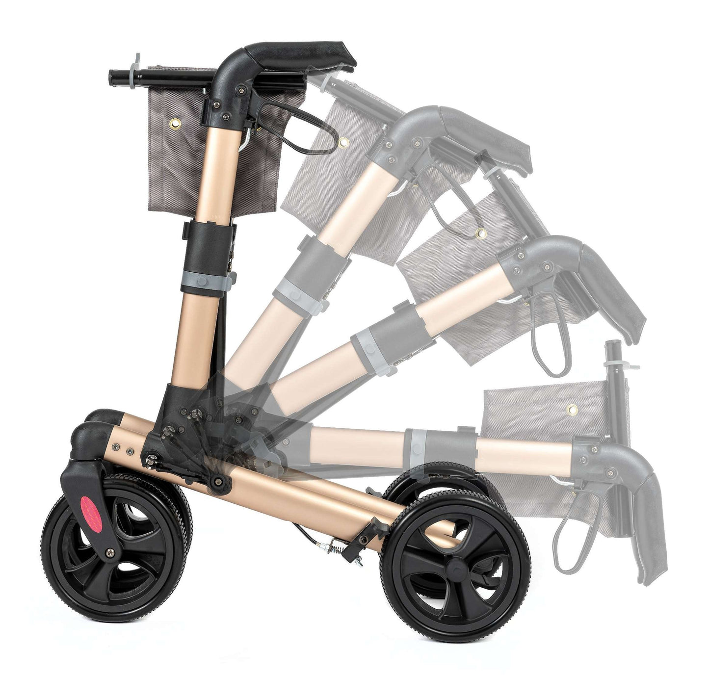 WheelzAhead TRACK Rollator, in Champagne, Detailaufnahme - Rollator für Senioren