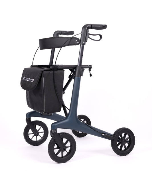 WheelzAhead Carbon All-In Rollator, in Matt Dark Blue - ultraleichter Carbon Rollator klappbar