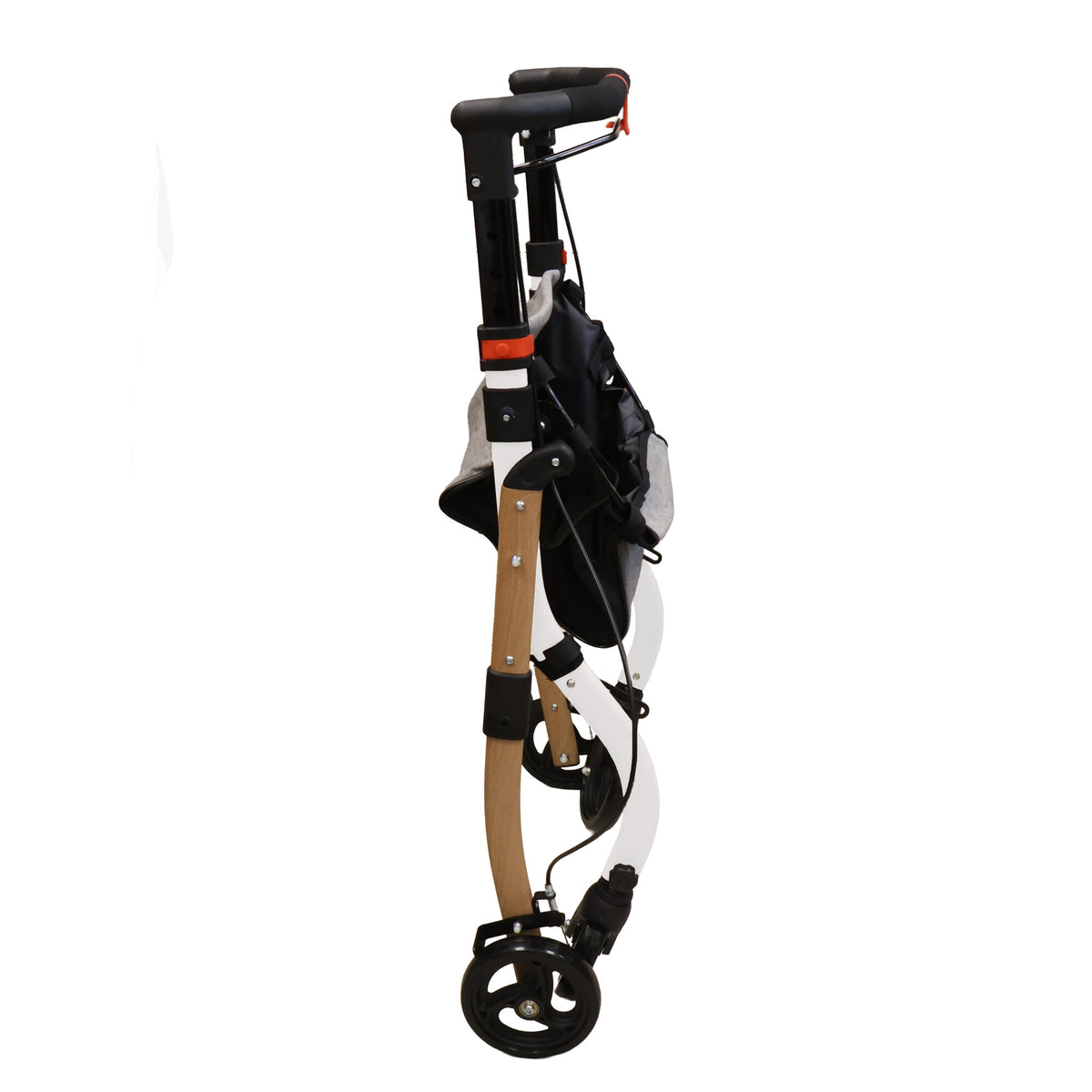 Antar Wohnraumrollator in Halbholzoptik, zusammengeklappt
