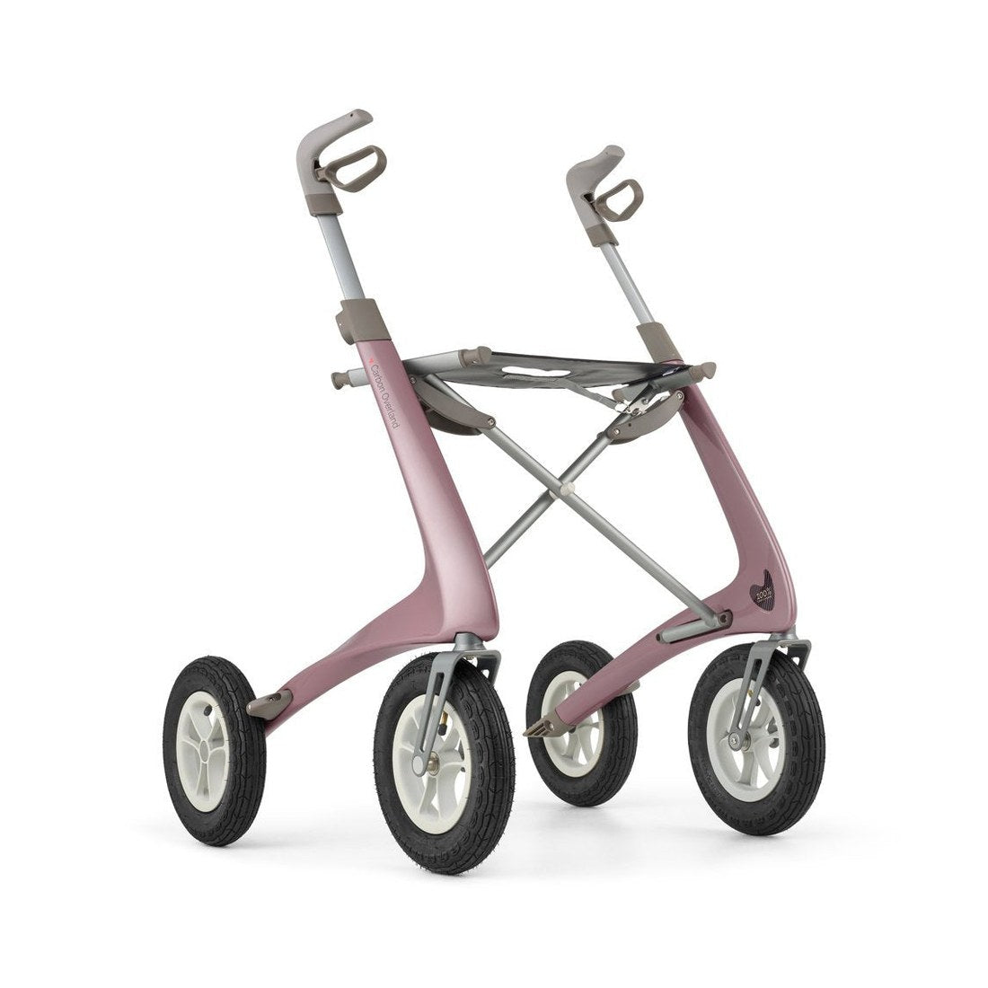 byACRE Carbon Overland Rollator in Gold-Rosé mit luftgefüllten Reifen