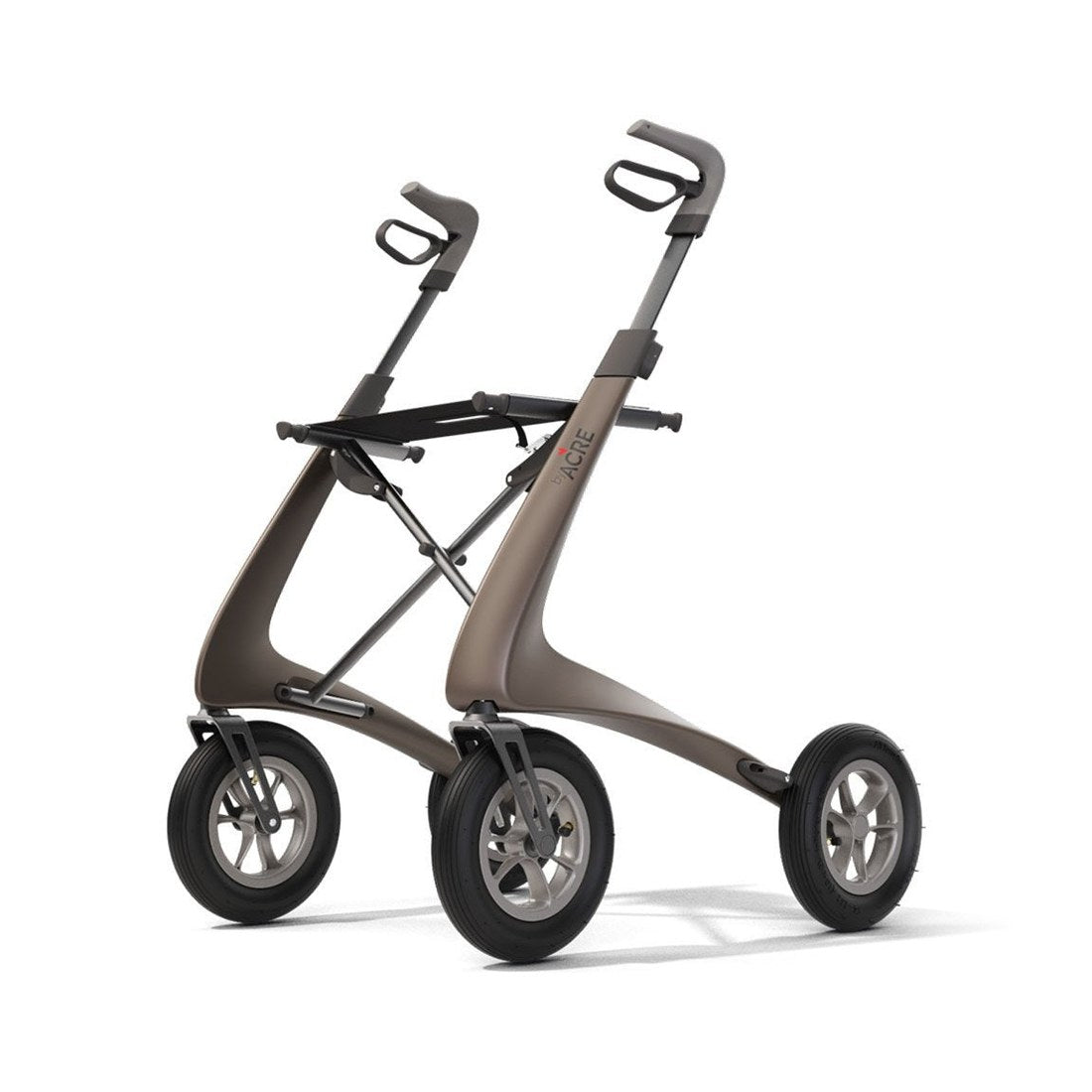 byACRE Carbon Overland Rollator in Metallic-Braun mit luftgefüllten Reifen
