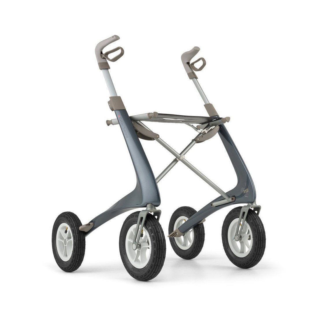 byACRE Carbon Overland Rollator in Mitternachtsblau mit luftgefüllten Reifen