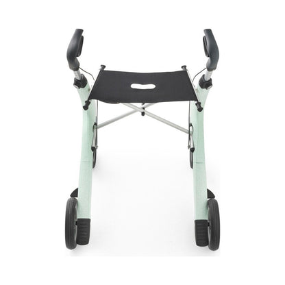 byACRE Nordic Pioneer Rollator in Gletschergrün, Frontansicht mit Sitzfläche und Griffen