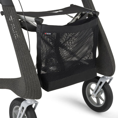 Netztasche am byACRE Nordic Pioneer Rollator in Granitschwarz, Detailansicht