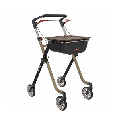 Rehasense Wohnraumrollator Pixel, in Schwarz, in der Frontansicht - Rollator für die Wohnung