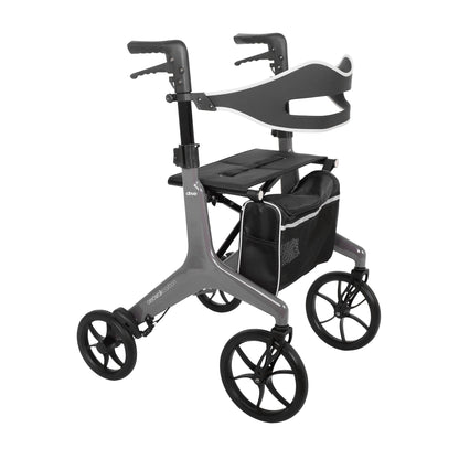 Drive Medical Aero Walk Carbon Leichtgewicht-Rollator in Graphit-grau mit Tasche und Rückengurt