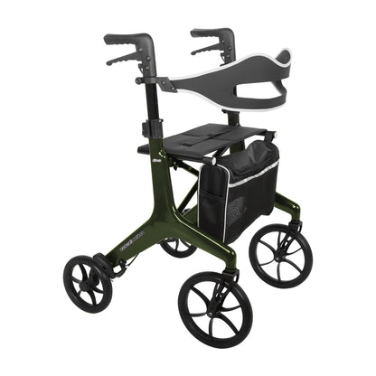 Drive Medical Aero Walk Carbon Leichtgewicht-Rollator in British Racing Green mit Tasche und Rückengurt