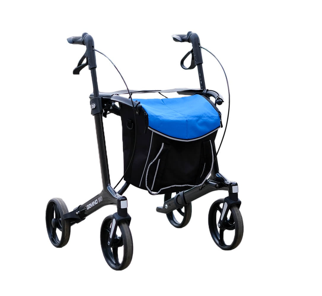 Sunrise Gemino 30 Carbon Rollator mit City-Tasche Blau (optional)