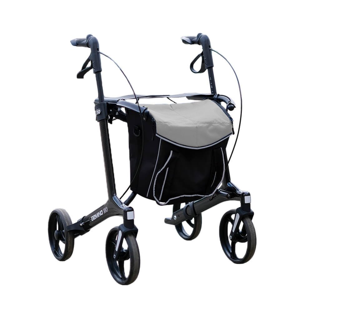 Sunrise Gemino 30 Carbon Rollator mit City-Tasche Graphitgrau (optional)