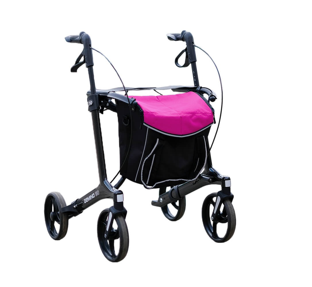Sunrise Gemino 30 Carbon Rollator mit City-Tasche Pink (optional)