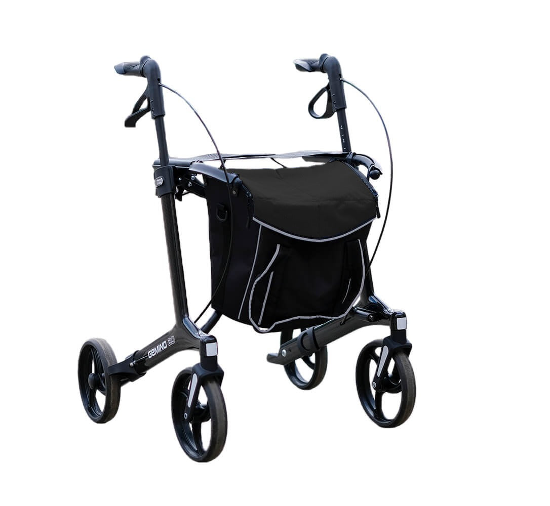 Sunrise Gemino 30 Carbon Rollator mit City-Tasche Schwarz (optional)
