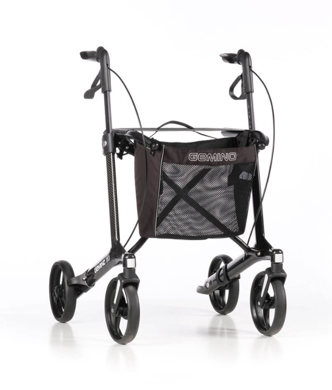 Sunrise Gemino 30 Carbon Rollator mit Comfort-Rädern und Netz