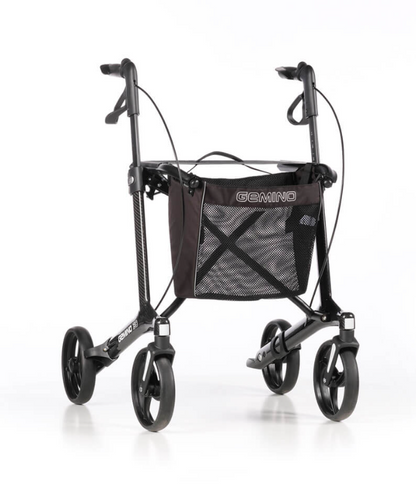 Sunrise Gemino 30 Carbon Rollator mit Comfort-Rädern und Netz