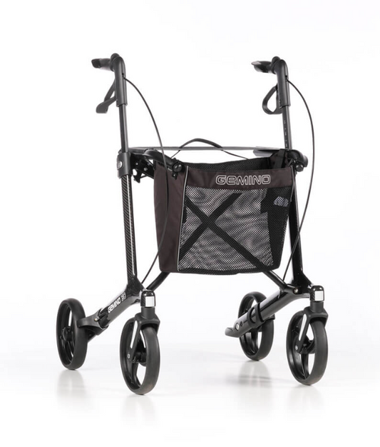 Sunrise Gemino 30 Carbon Rollator mit Comfort-Rädern und Netz