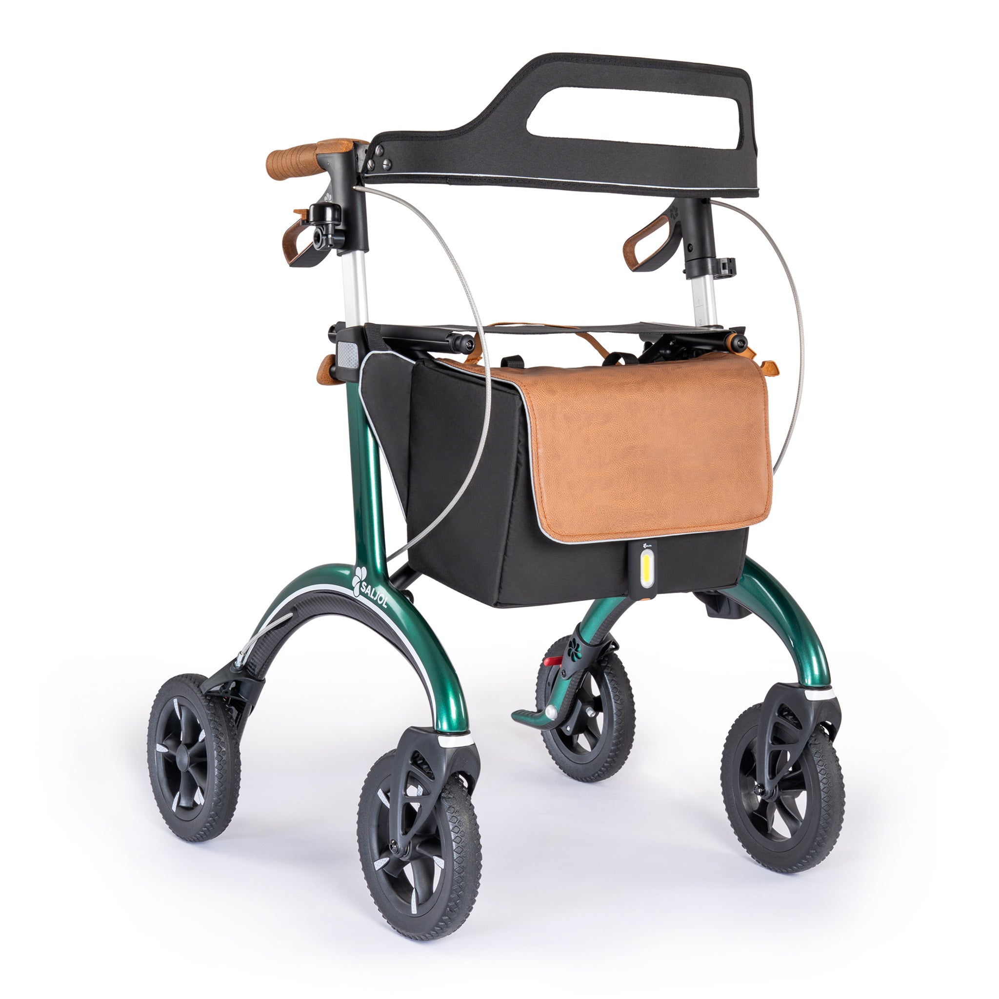 Saljol Carbon Rollator mit Vollausstattung, British Racing Green
