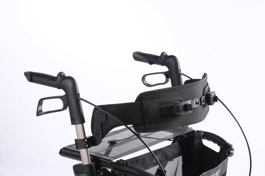 Sunrise Gemino Komfort-Rückengurt, weich gepolstert, am Rollator montiert