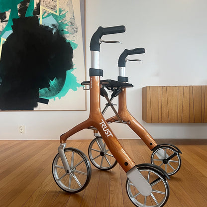 Trust Care Let's Fly Rollator in Kupfer in einer Wohnung