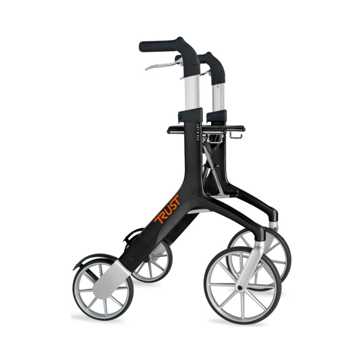 Trust Care Let's Fly Rollator in Schwarz, Seitenansicht
